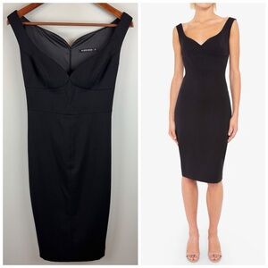 Black Halo Ally Sheath Classic Black Midi Dress Sweetheart neckline Retro vibe 0